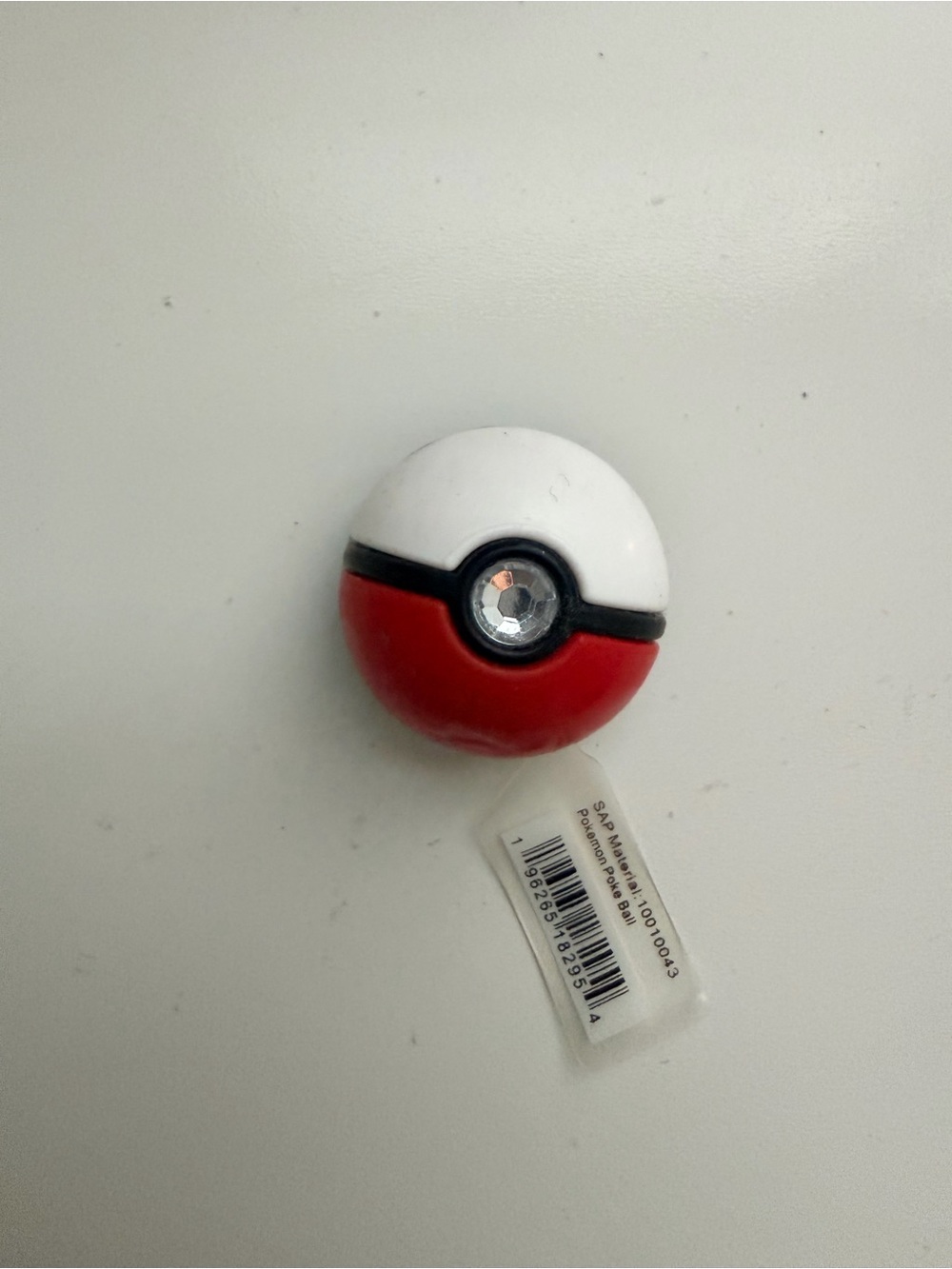 White and Red Poké Ball Croc charm